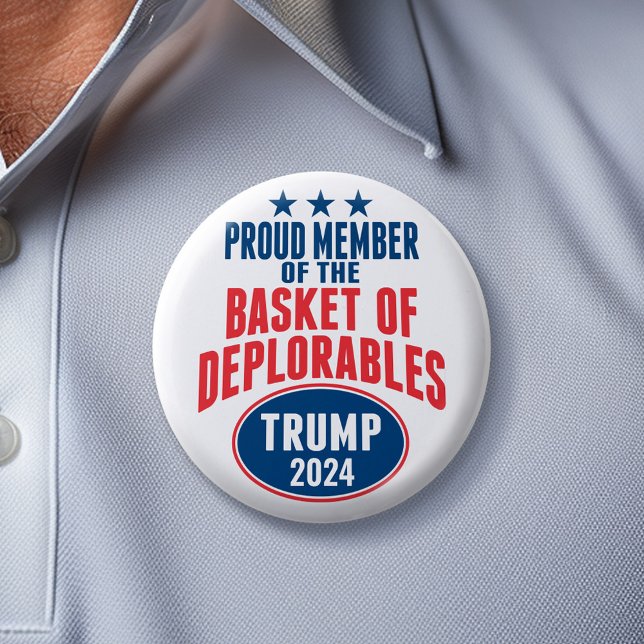 stolt medlem av Basket i Deplorables - Trump Knapp (Trump 2024 Button)