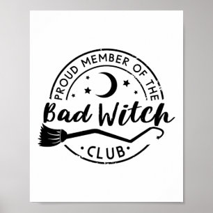 stolt medlem av Byd Witch Klubb Funny Halloween Poster