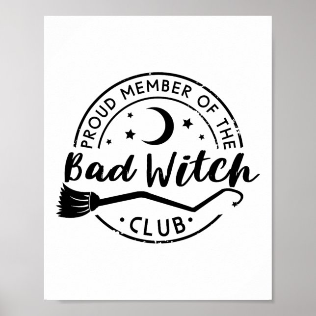 stolt medlem av Byd Witch Klubb Funny Halloween Poster (Framsidan)