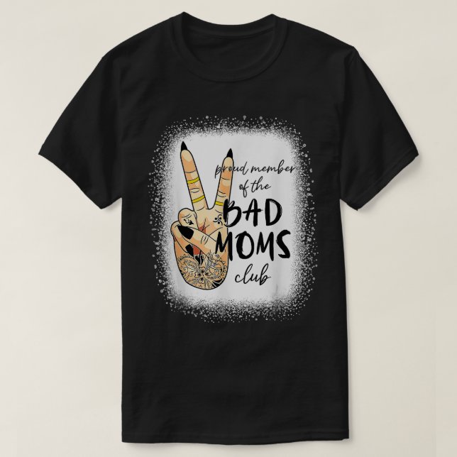 stolt medlem av den dåliga Mammor Klubb Tattoo-Mam T Shirt (Design framsida)