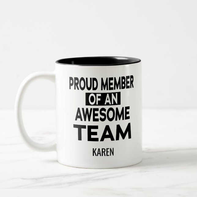 stolt medlem av ett Fantastisk-team, eget namn Två-Tonad Mugg (Vänster)