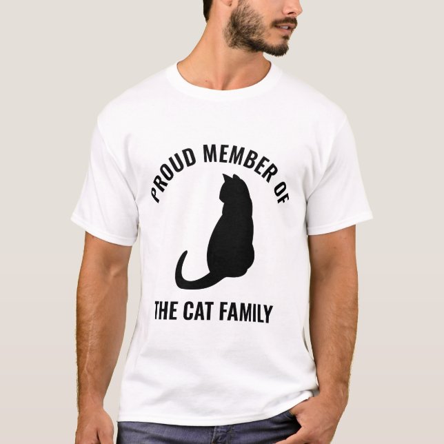 stolt medlem av kattfamiljen t shirt (Framsida)