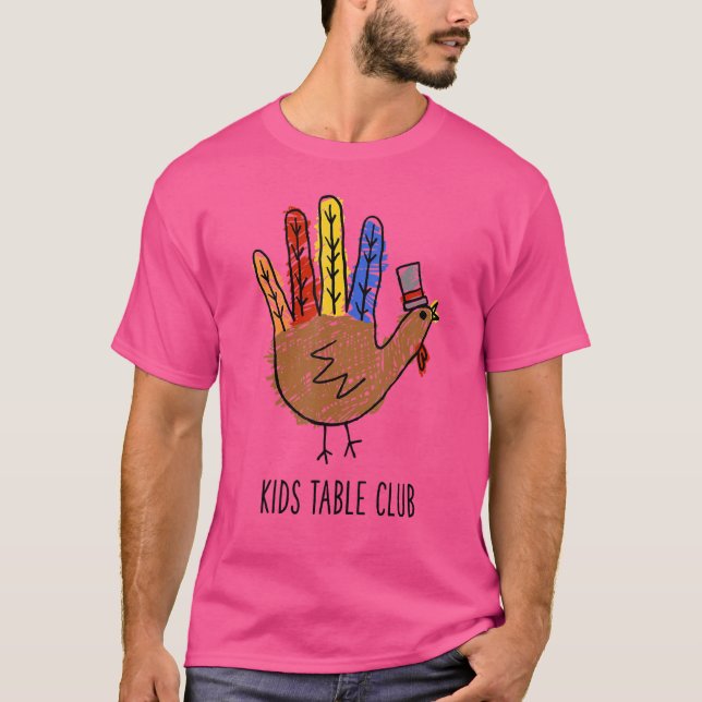stolt medlem av Kids Bord Klubb  Thanksgiving Fami T Shirt (Framsida)