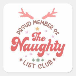 stolt medlem av klubben christmas på högtalarlista fyrkantigt klistermärke