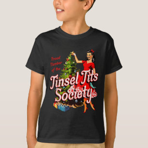 Stolt medlem av Tinsel Society Dam Rolig jul T Shirt