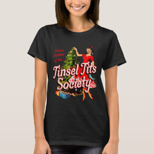 Stolt medlem av Tinsel Society Dam Rolig jul T Shirt