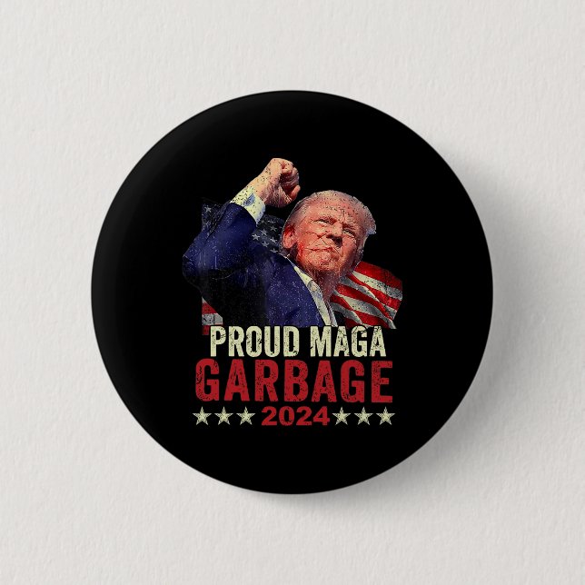 Stolt Mega Garbyge Trump-supportör 11  Knapp (Framsida)
