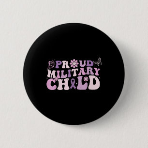 Stolt militärbarn Purple Up för militära barn T Knapp