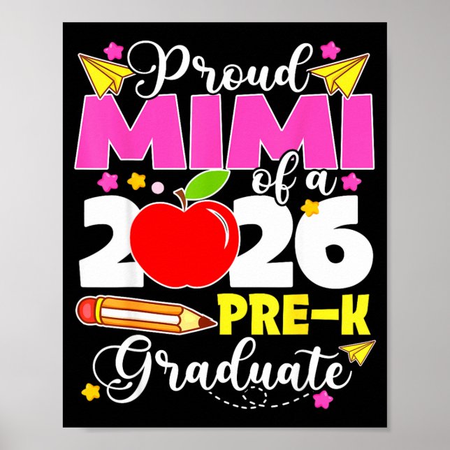Stolt mimi av 2026 pre-k examen mammor dag poster (Framsidan)