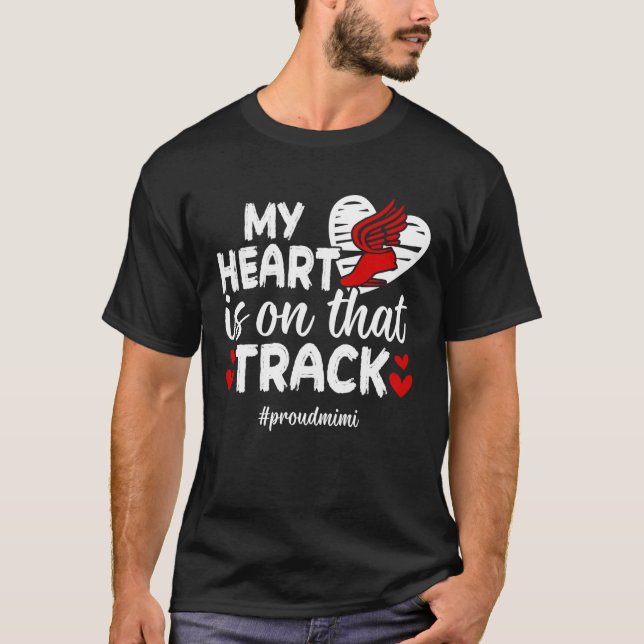 Stolt Mimi av en friidrottare Track Mimi T Shirt (Framsida)