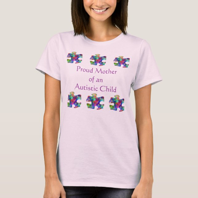 Stolt mor av det Autistic barnet T Shirt (Framsida)