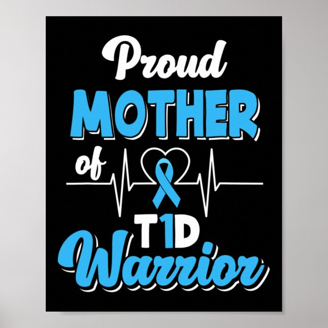 stolt Mor i A T1d Warrior Diabetes Aw Poster (Framsidan)