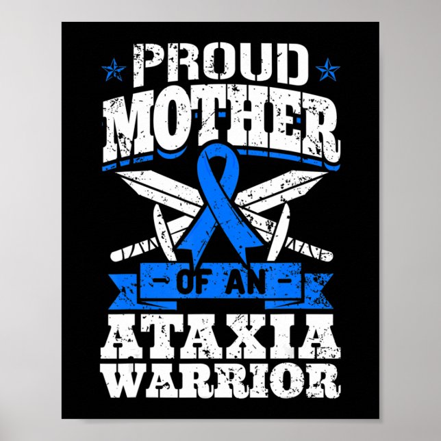 stolt Mor i en Ataxi Warrior Awareness Ribbon Poster (Framsidan)
