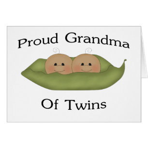 Stolt mormor av twillingar hälsningskort