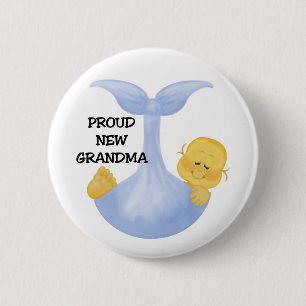 Stolt mormor för pojke knapp