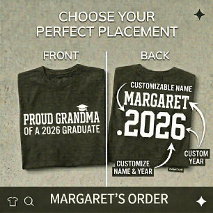 STOLT MORMOR Klass 2026 Personlig Examen T Shirt