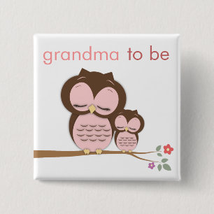 Stolt mormor som är, & flickauggla knapp