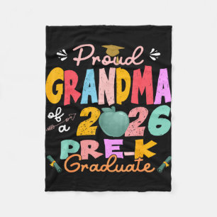Stolt mormor till 2026 pre-k examen mammors dag fleecefilt