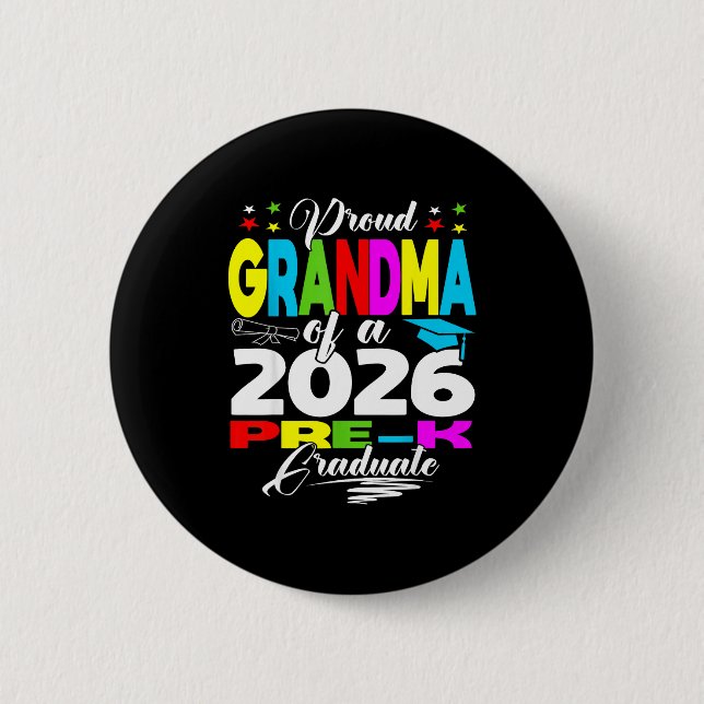Stolt mormor till 2026 pre-k examen mors dag knapp (Framsida)