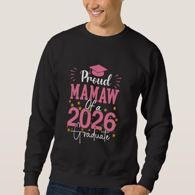 Stolt Mormor till en 2026 års examen Examen Högsko Lång Ärmad Tröja (Framsida)