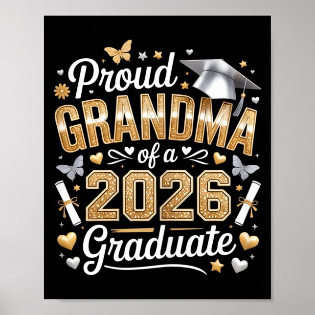 Stolt mormor till en 2026 examen klass 2026 poster (Framsidan)