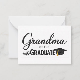Stolt Mormor till en Akademiker | Elegant Examen Anteckningskort