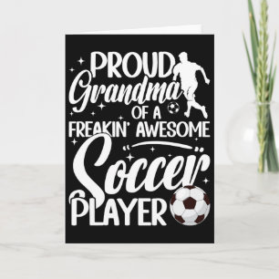 Stolt Mormor Till En Fotbollsspelare Mormor Fotbol Kort
