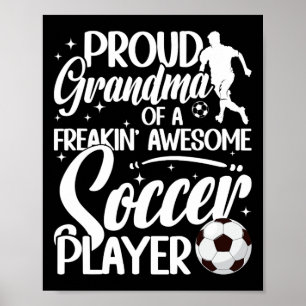 Stolt Mormor Till En Fotbollsspelare Mormor Fotbol Poster
