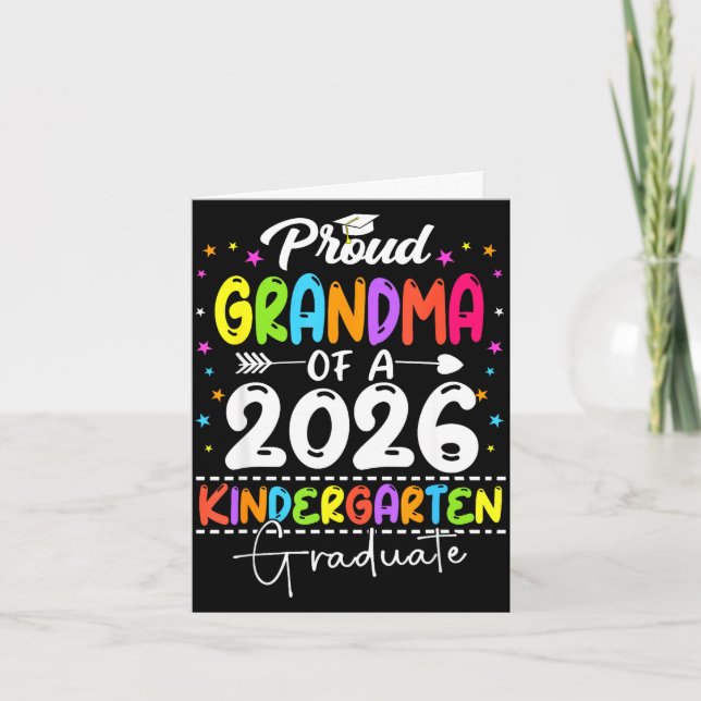 Stolt mormor till en klass 2026 förskoleklass kort (Framsida)