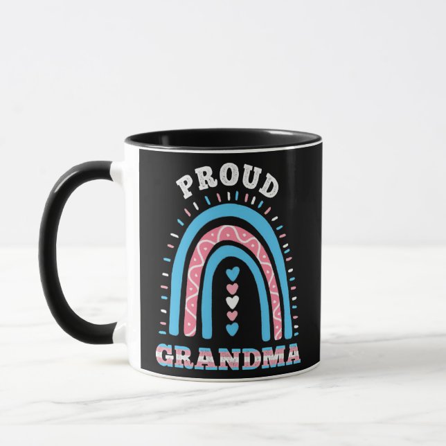 Stolt Mormor Transperson Boho Regnbåge  Mugg (Vänster)