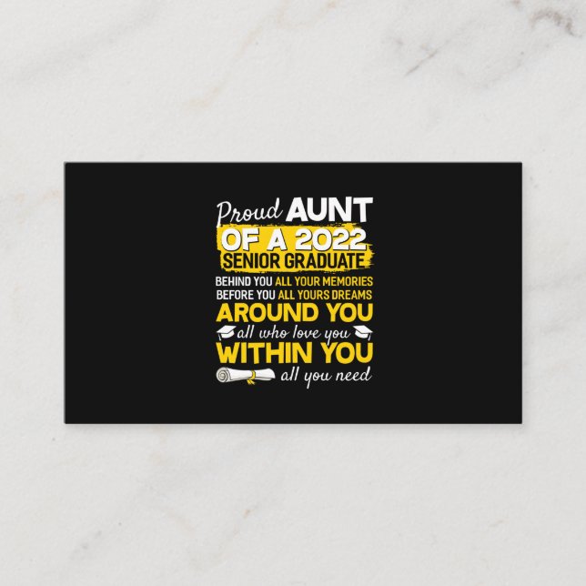 stolt Moster av 2022 års högre Student 22 Visitkort (Framsida)