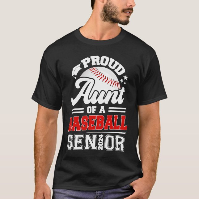 stolt Moster av Baseball Senior 2024 Studenten T Shirt (Framsida)