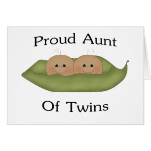Stolt moster av twillingar hälsningskort