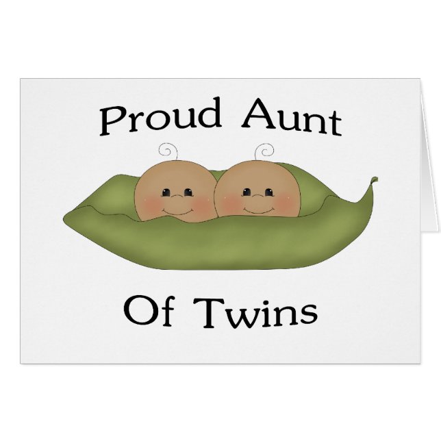 Stolt moster av twillingar hälsningskort (Framsidan Horizontal)