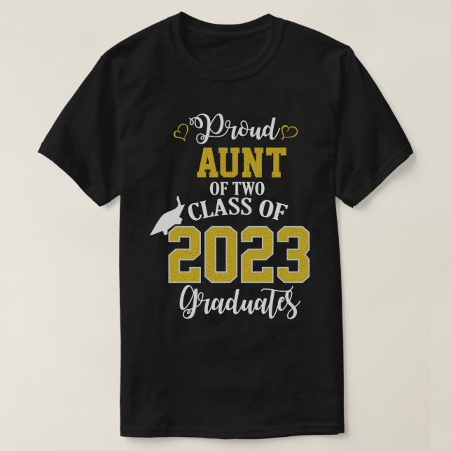 stolt moster i klass 2023 student 2 t shirt (Design framsida)
