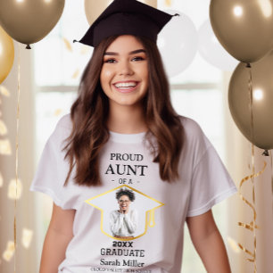 stolt Moster om 2024 Student med foto och Namn T Shirt