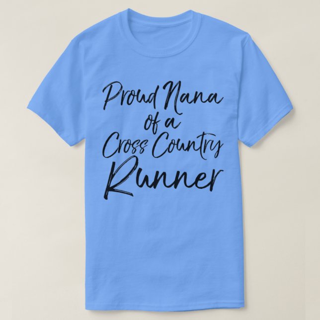 stolt Nana av en Cross country Springer Funny Runn T Shirt (Design framsida)