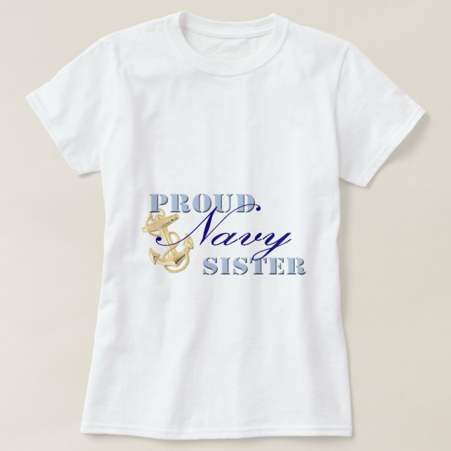 Stolt Navy-syster Tee Shirt (Design framsida)