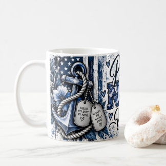 Stolt Navyfru Förankrad i Kärlek Marin Militär Kaffemugg