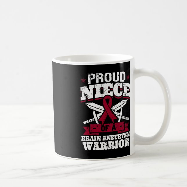 stolt Niece of a Brain Aneurysm Warrior Awareness Kaffemugg (Höger)