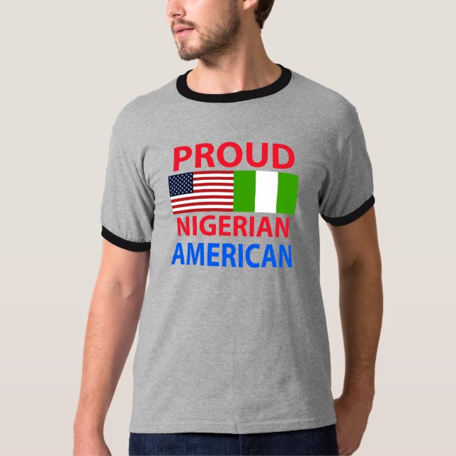 Stolt nigeriansk amerikan t-shirt (Framsida)
