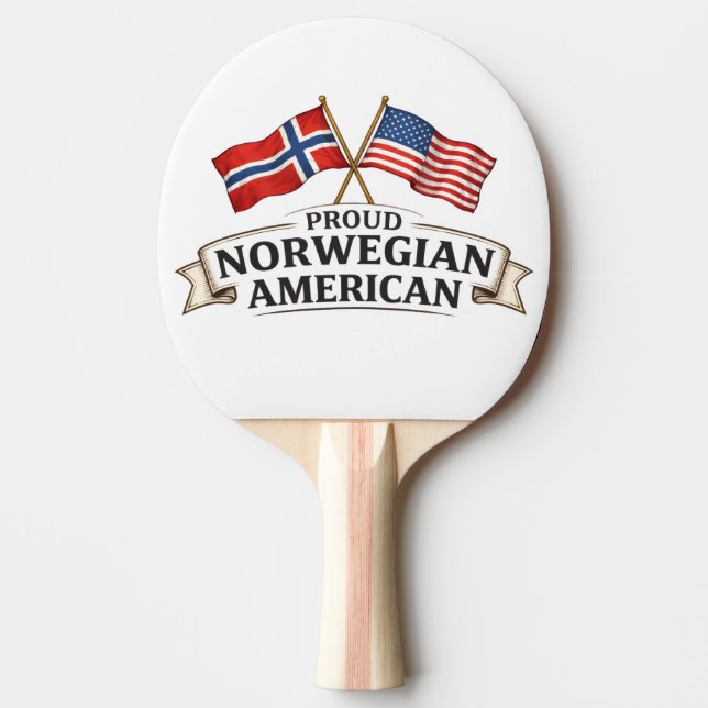 Stolt norsk-amerikansk ping pong-paddle pingisracket (Framsidan)