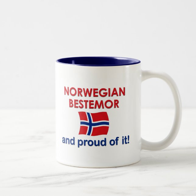 Stolt norska Bestemor (farmodern) Två-Tonad Mugg (Höger)