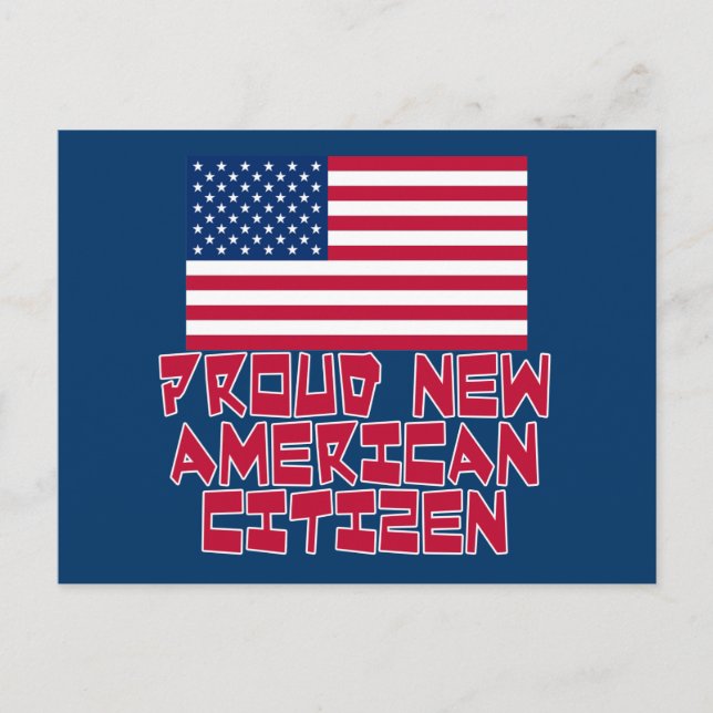 Stolt ny amerikanmedborgare vykort (Framsida)