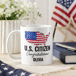 Stolt Ny Amerikansk Medborgare – Amerikansk Karta Kaffemugg
