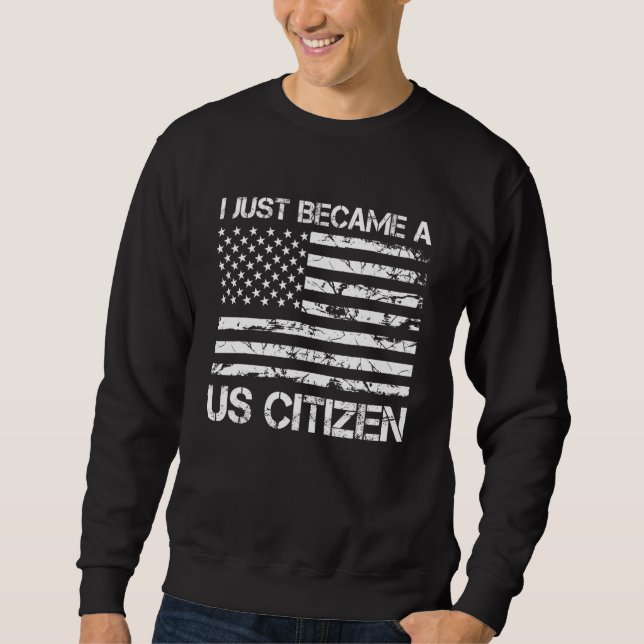 Stolt ny medborgare i USA Jag blev precis en ameri Lång Ärmad Tröja (Framsida)