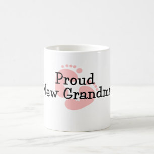 Stolt Ny Mormor Babyflickans Fotspår Kaffemugg