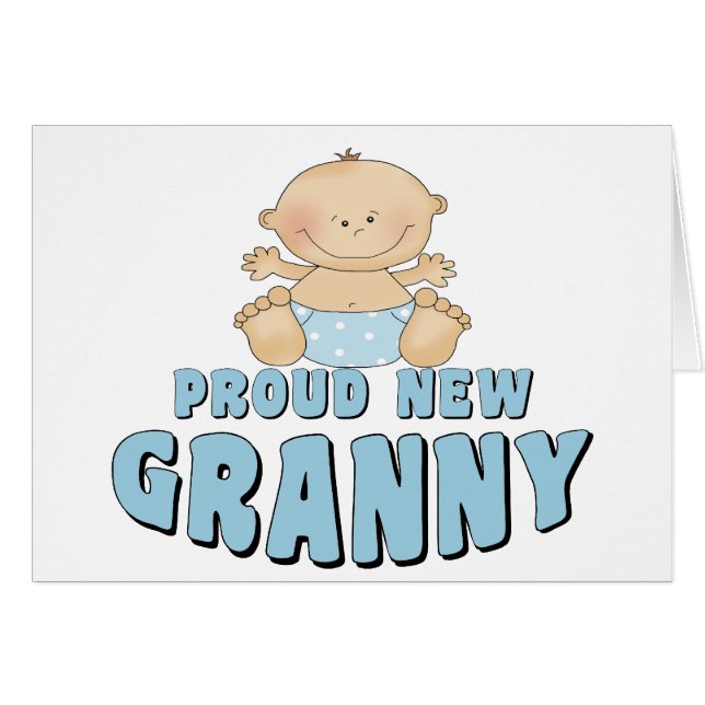 STOLT NY Mormor T-Shirt Hälsningskort (Framsidan Horizontal)