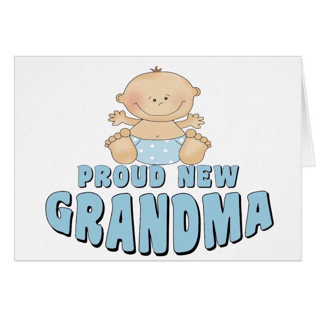 STOLT NY Mormor T-Shirt Hälsningskort (Framsidan Horizontal)