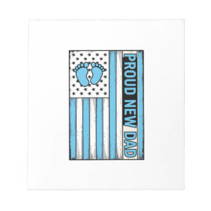 Stolt Ny Pappa Bebis Fötter Flagga Vektor Design_1 Anteckningsblock